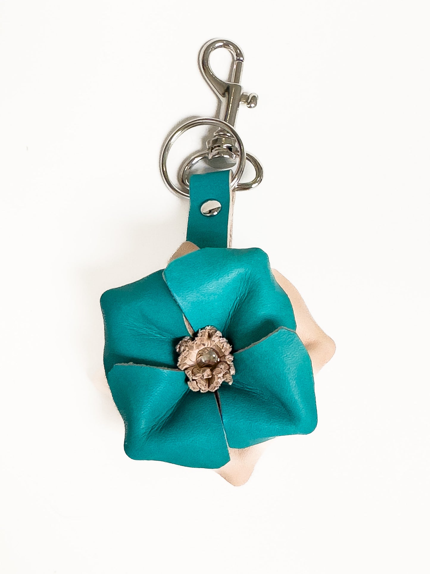 Sanna Leather 3D Flower Key Fob
