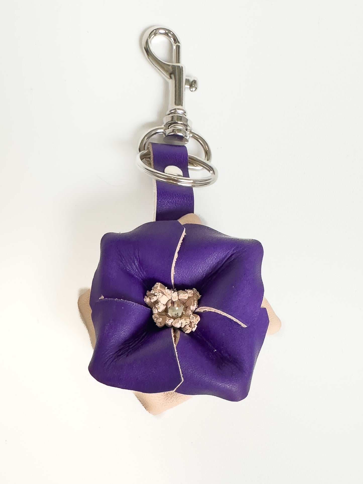 Sanna Leather 3D Flower Key Fob