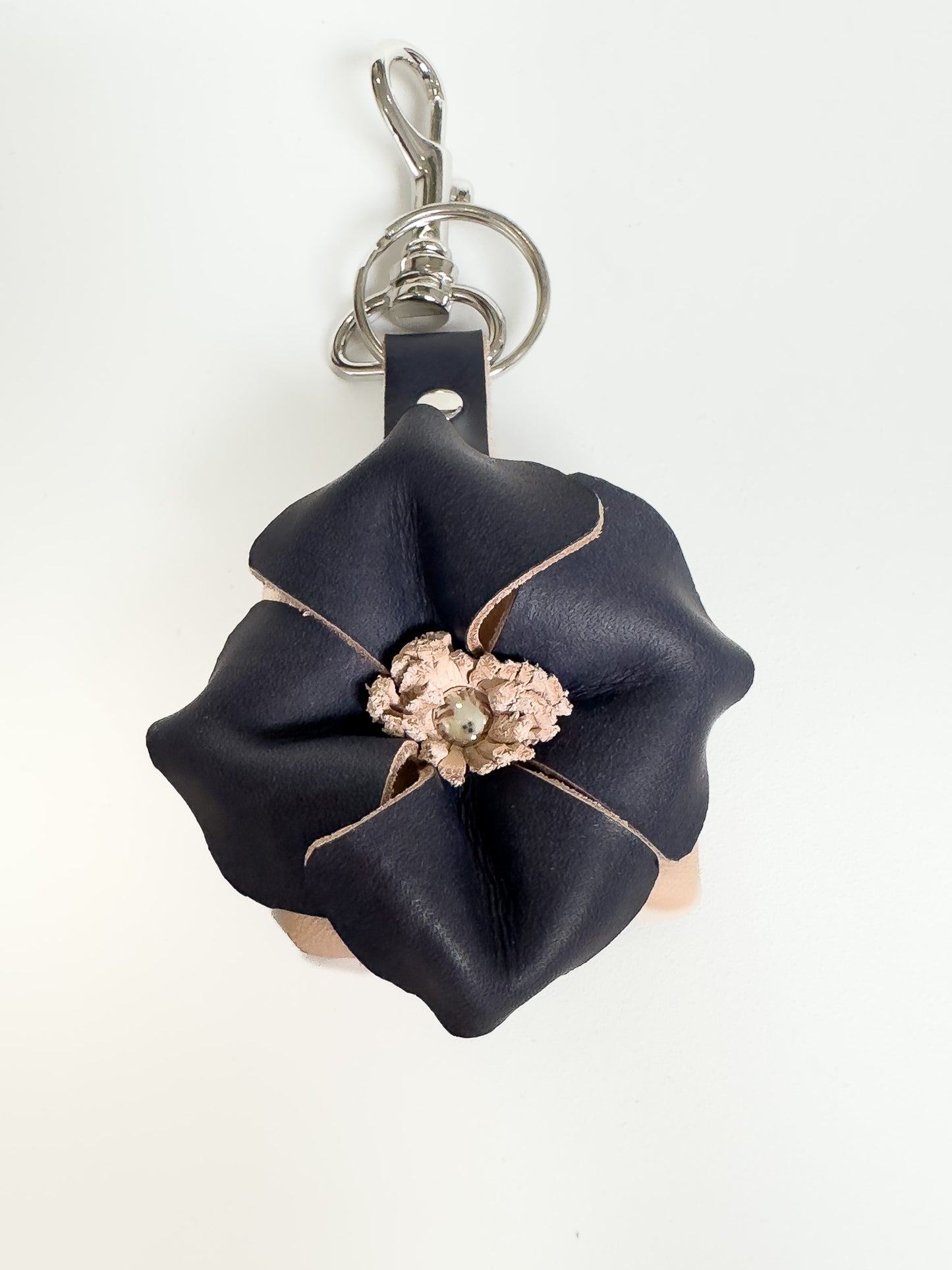 Sanna Leather 3D Flower Key Fob