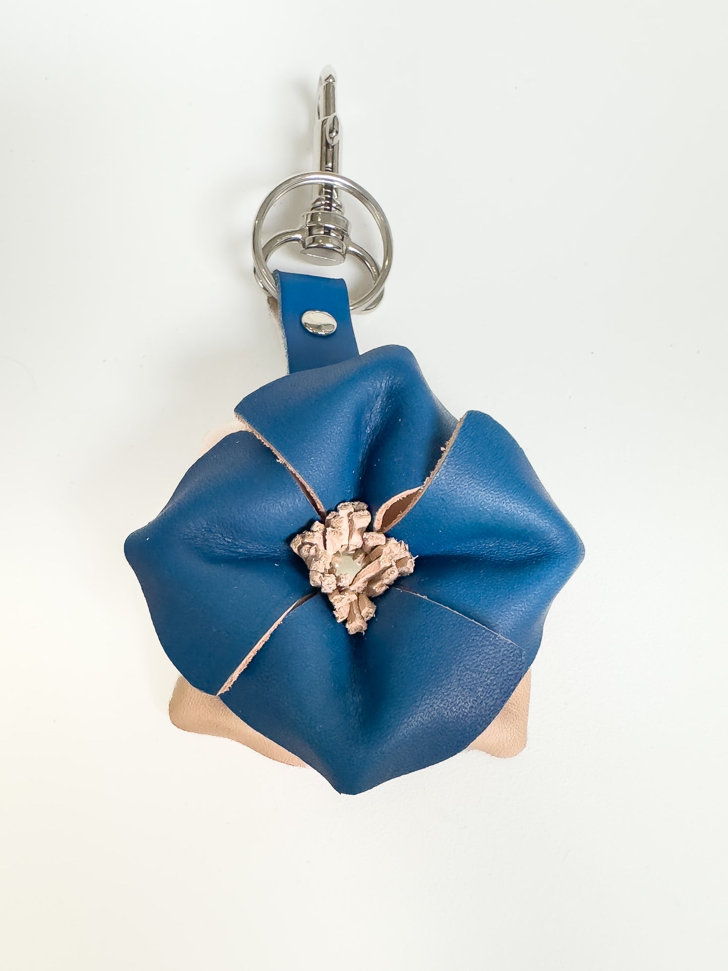 Sanna Leather 3D Flower Key Fob