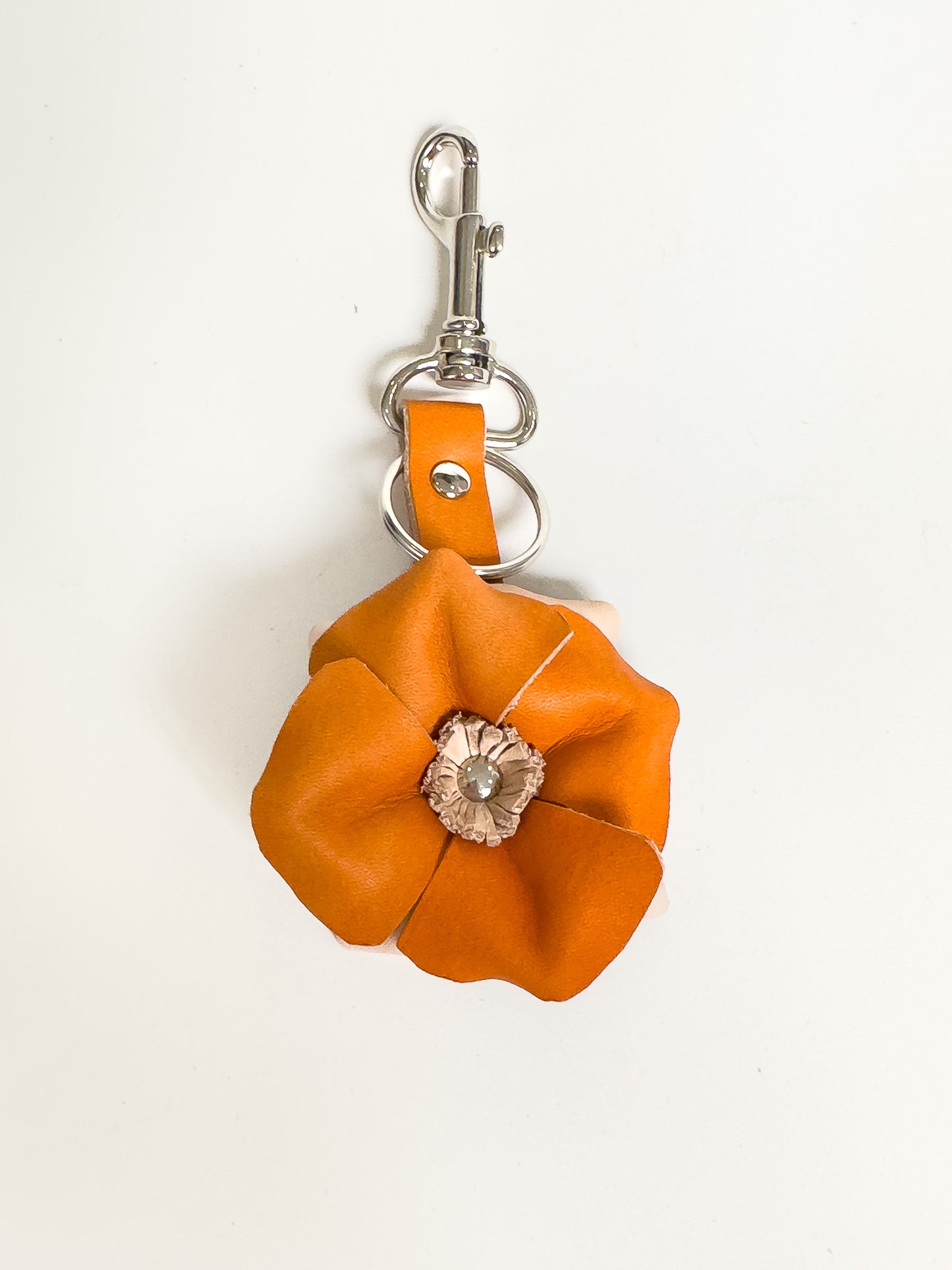 Sanna Leather 3D Flower Key Fob