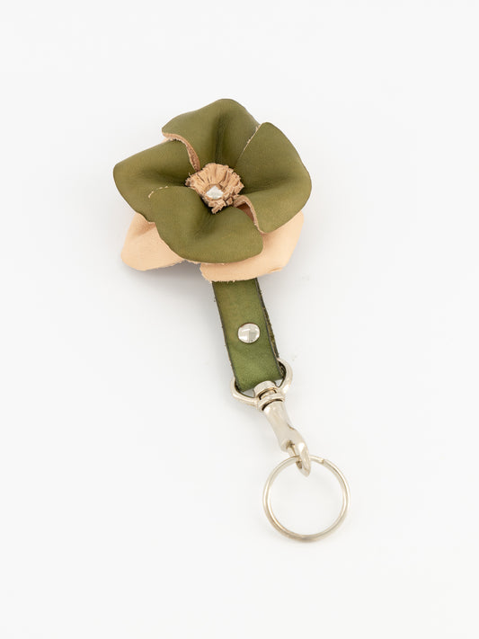 Sanna Leather 3D Flower Key Fob