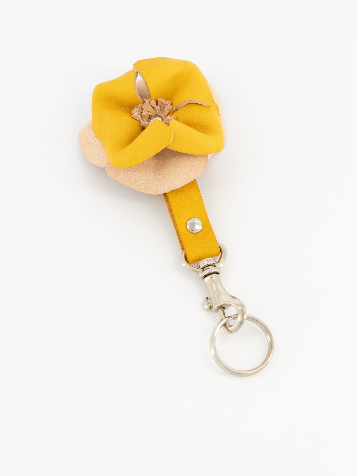 Sanna Leather 3D Flower Key Fob