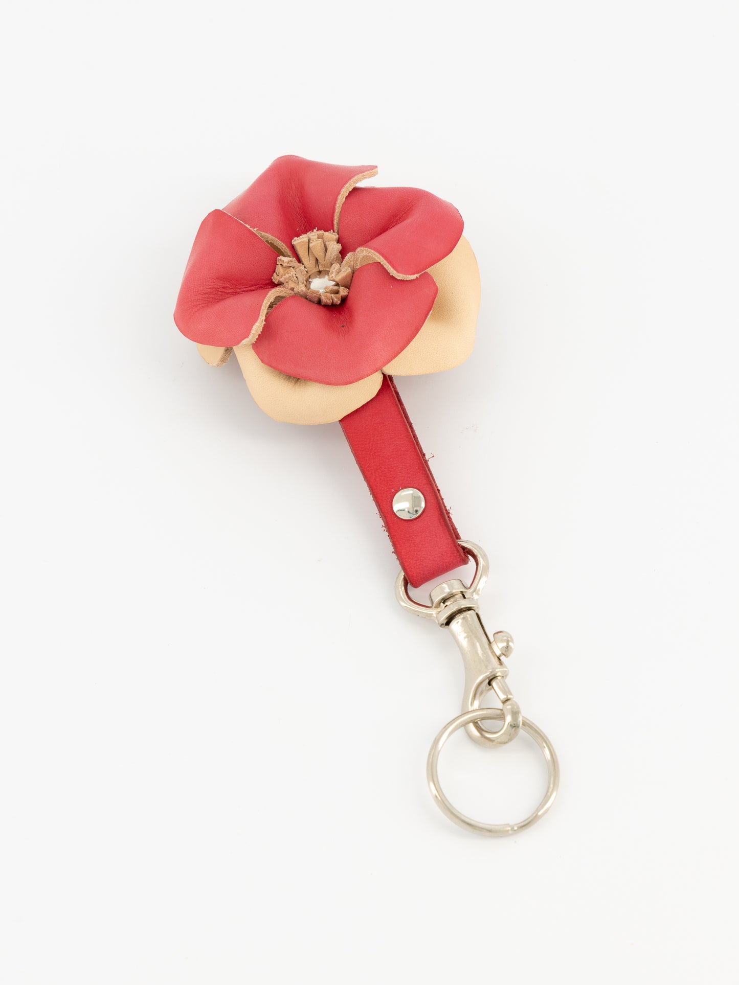 Sanna Leather 3D Flower Key Fob
